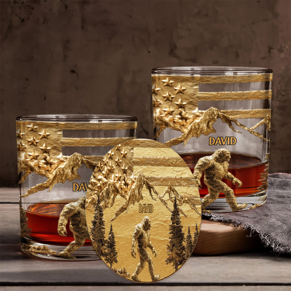 Sasquatch - Personalized Whisky Whiskey Glass