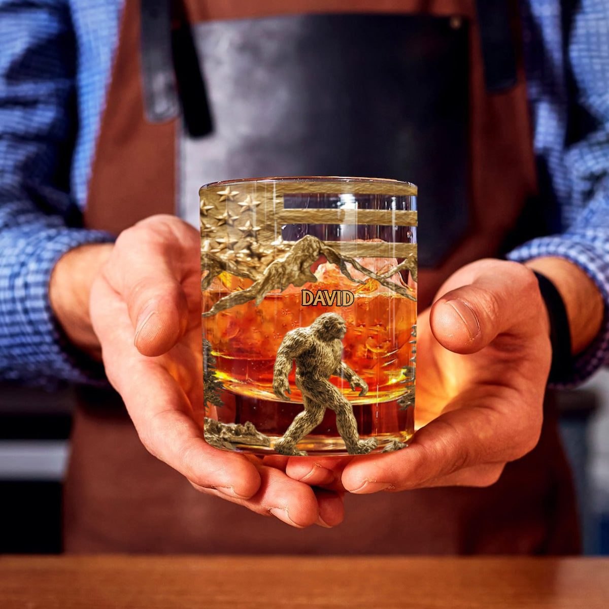 Sasquatch - Personalized Whisky Whiskey Glass