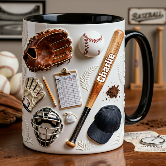 Love Baseball - Personalized Baseball Accent Mug & Coaster