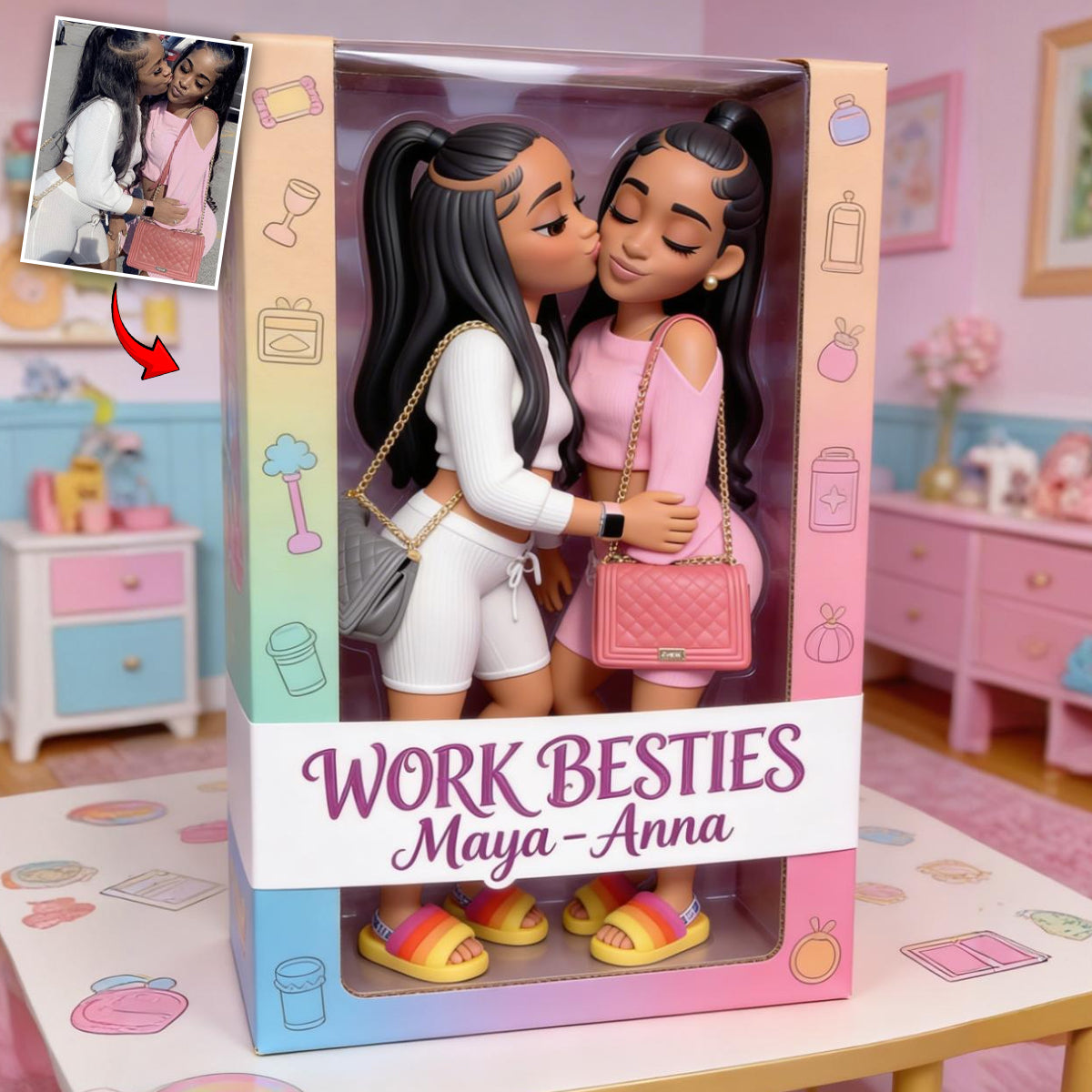 Work Besties - Personalized Colleague Custom Shaped Acrylic Plaque