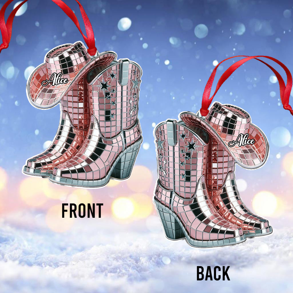 Cowgirl Boots And Hat - Personalized Cowgirl Ornament