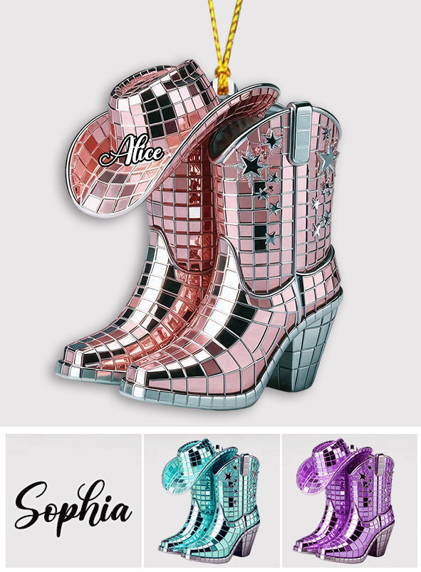 Cowgirl Boots And Hat - Personalized Cowgirl Ornament
