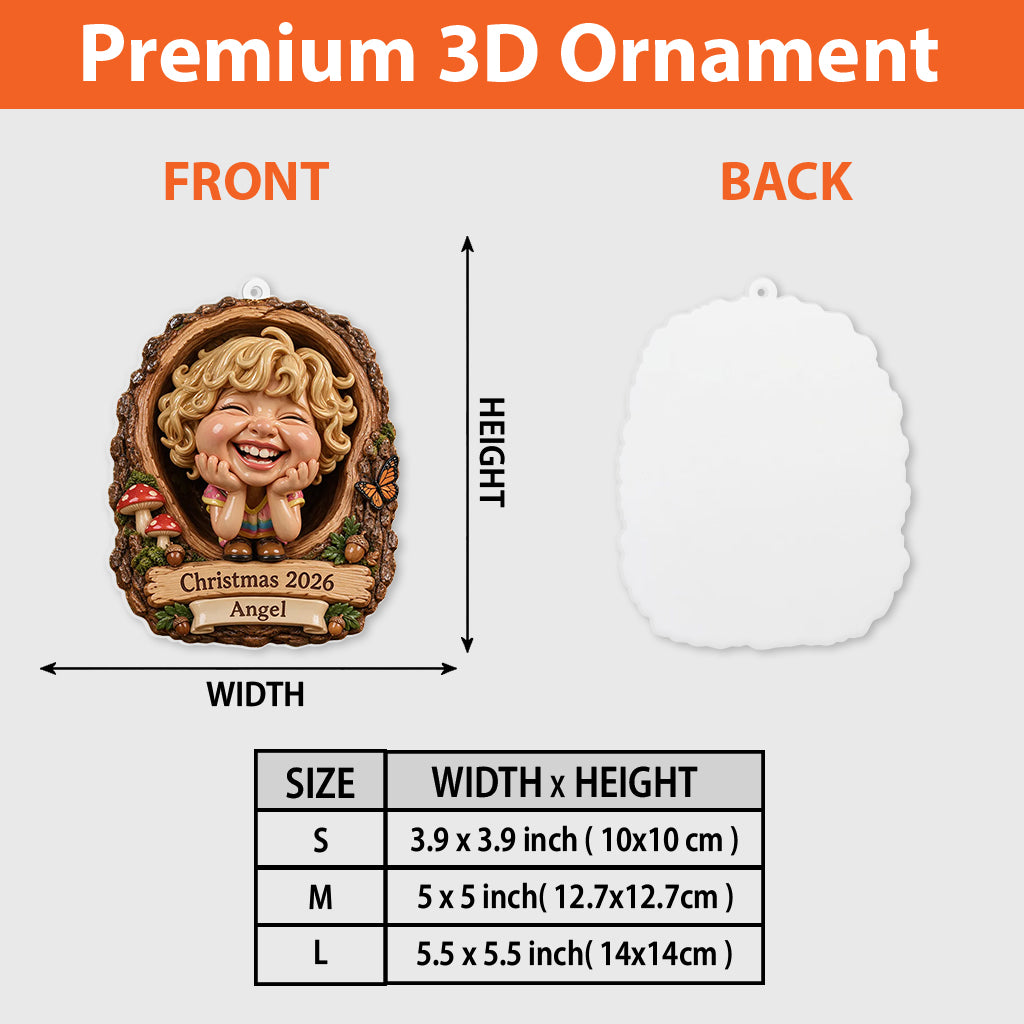 Christmas Gift Idea, Gift for Kids, Christmas Decor - Personalized Kid Premium 3D Ornament