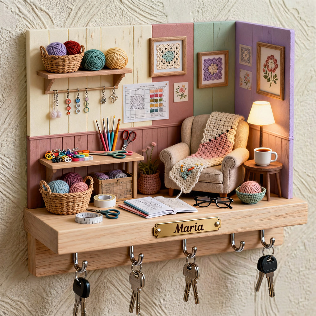 Love Crocheting - Personalized Crocheting Custom Shaped Hanging Rack