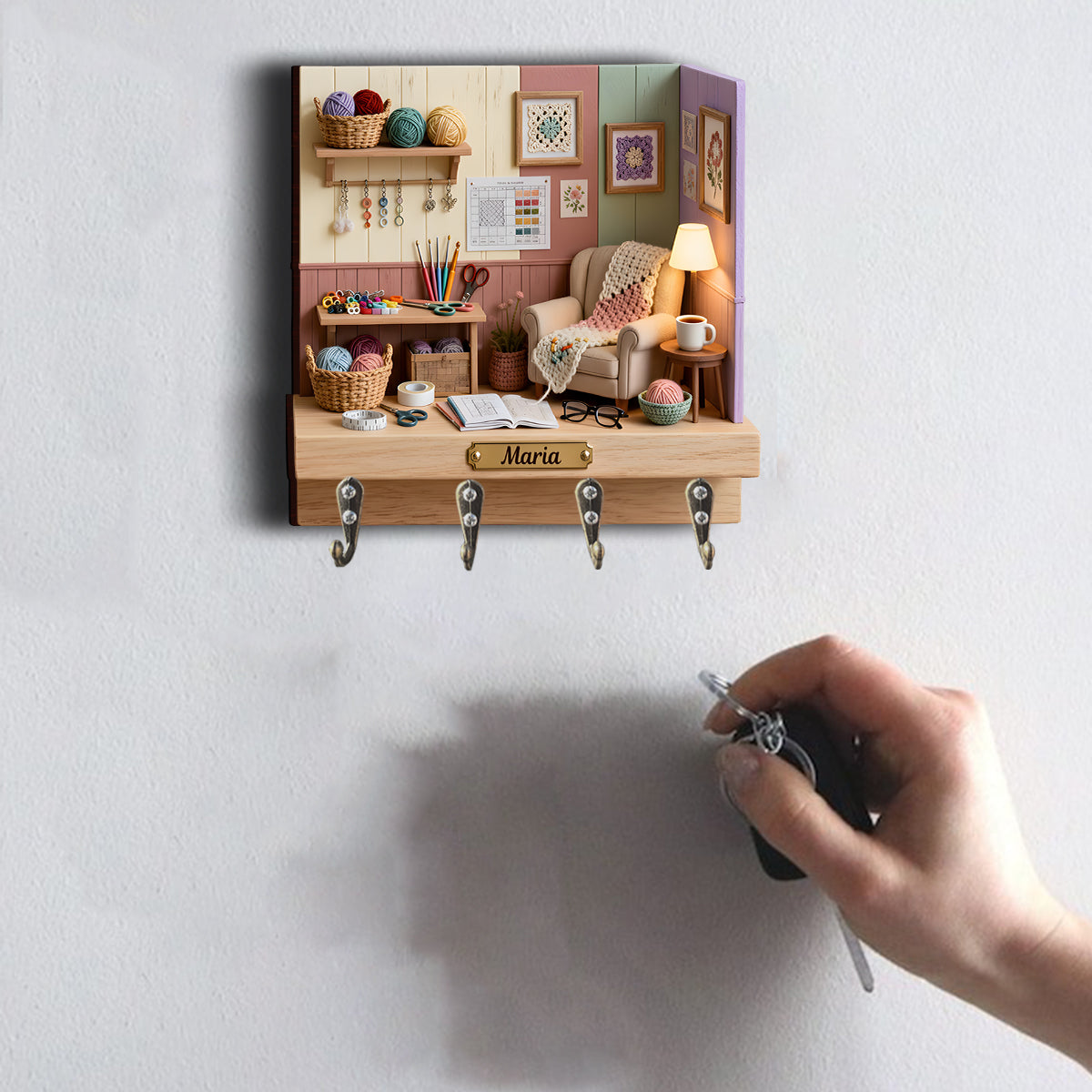 Love Crocheting - Personalized Crocheting Custom Shaped Hanging Rack