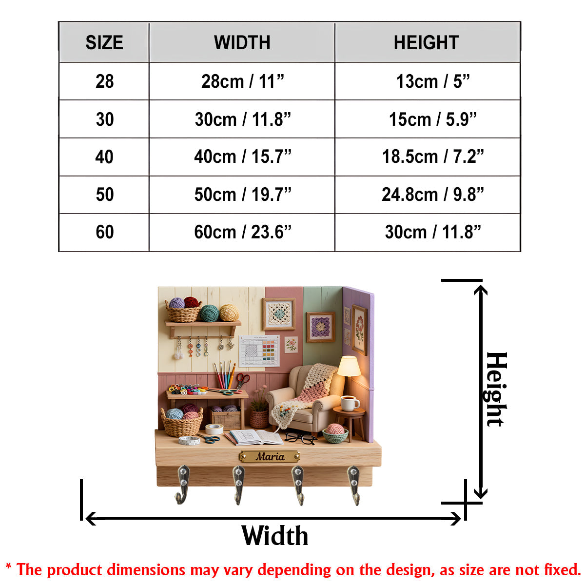 Love Crocheting - Personalized Crocheting Custom Shaped Hanging Rack