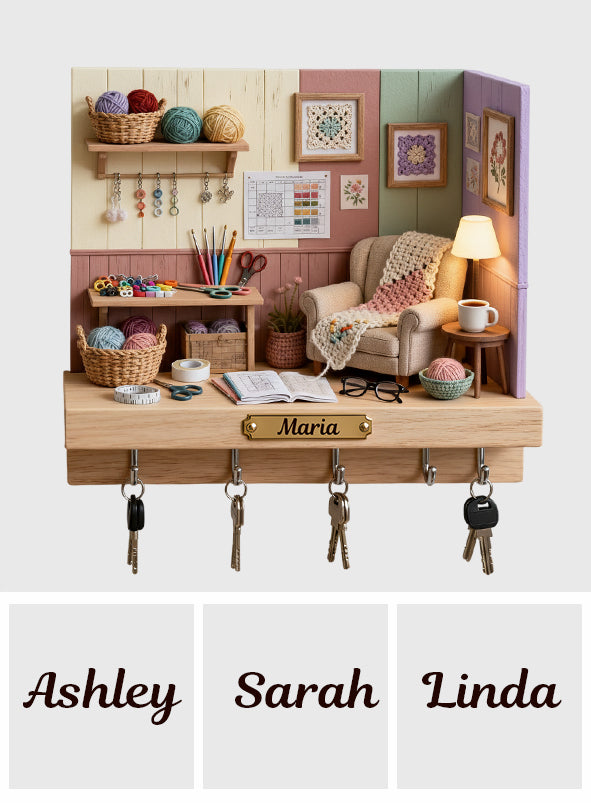 Love Crocheting - Personalized Crocheting Custom Shaped Hanging Rack