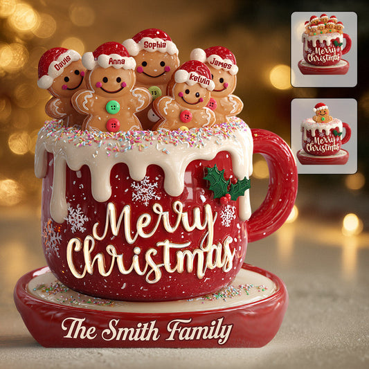 Merry Christmas - Personalized Family Custom Shaped Acrylic Plaque