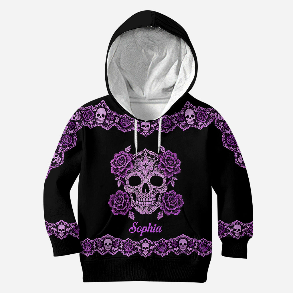 Floral Skull - Personalized Skull Hoodie and Leggings