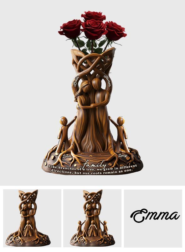 Our Roots Remain As One Perfect Gift For Your Family Members - Personalized Family Custom Shape Acrylic Flower Vase