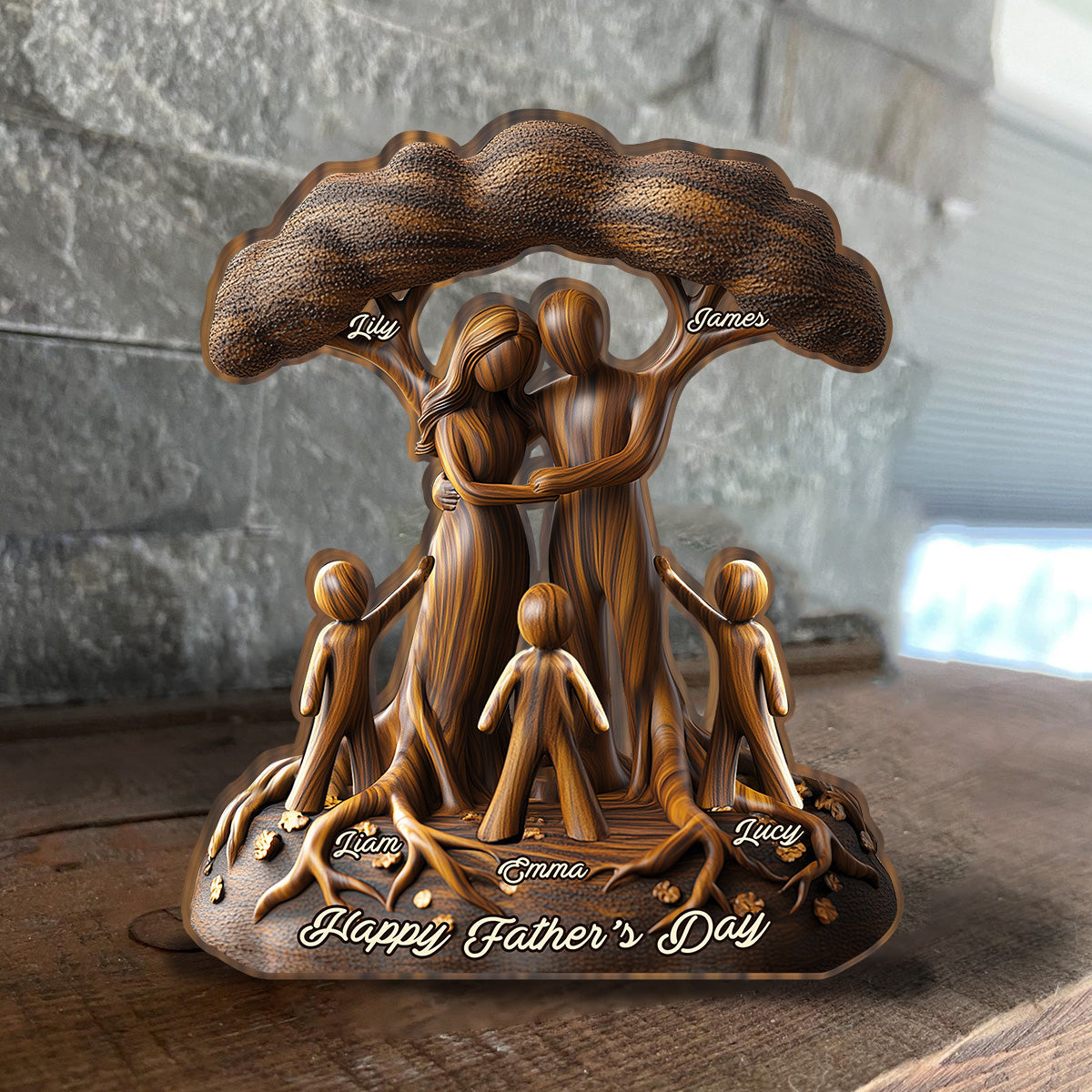 To Us You're The World - Personalized Father Custom Shaped Plaque