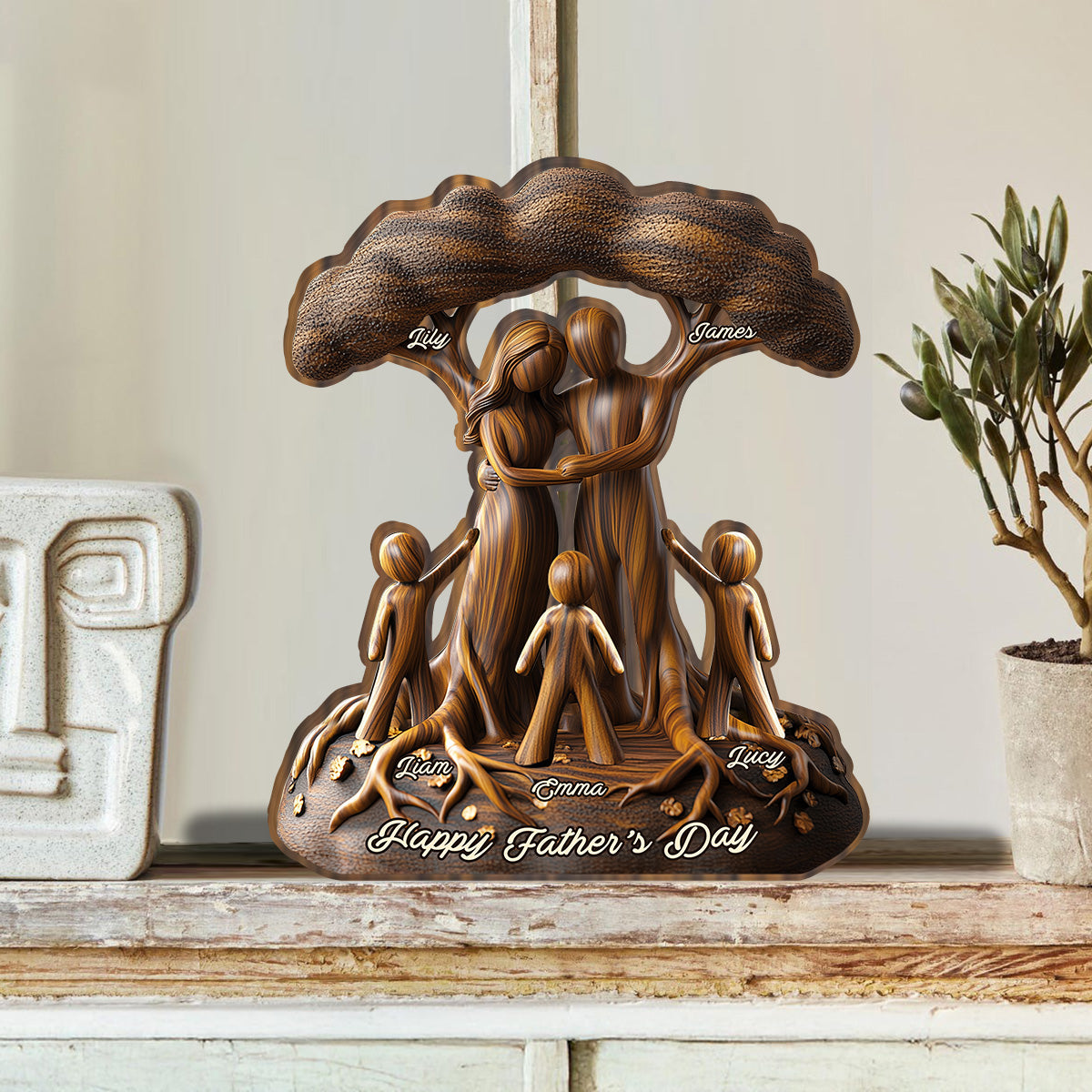 To Us You're The World - Personalized Father Custom Shaped Plaque