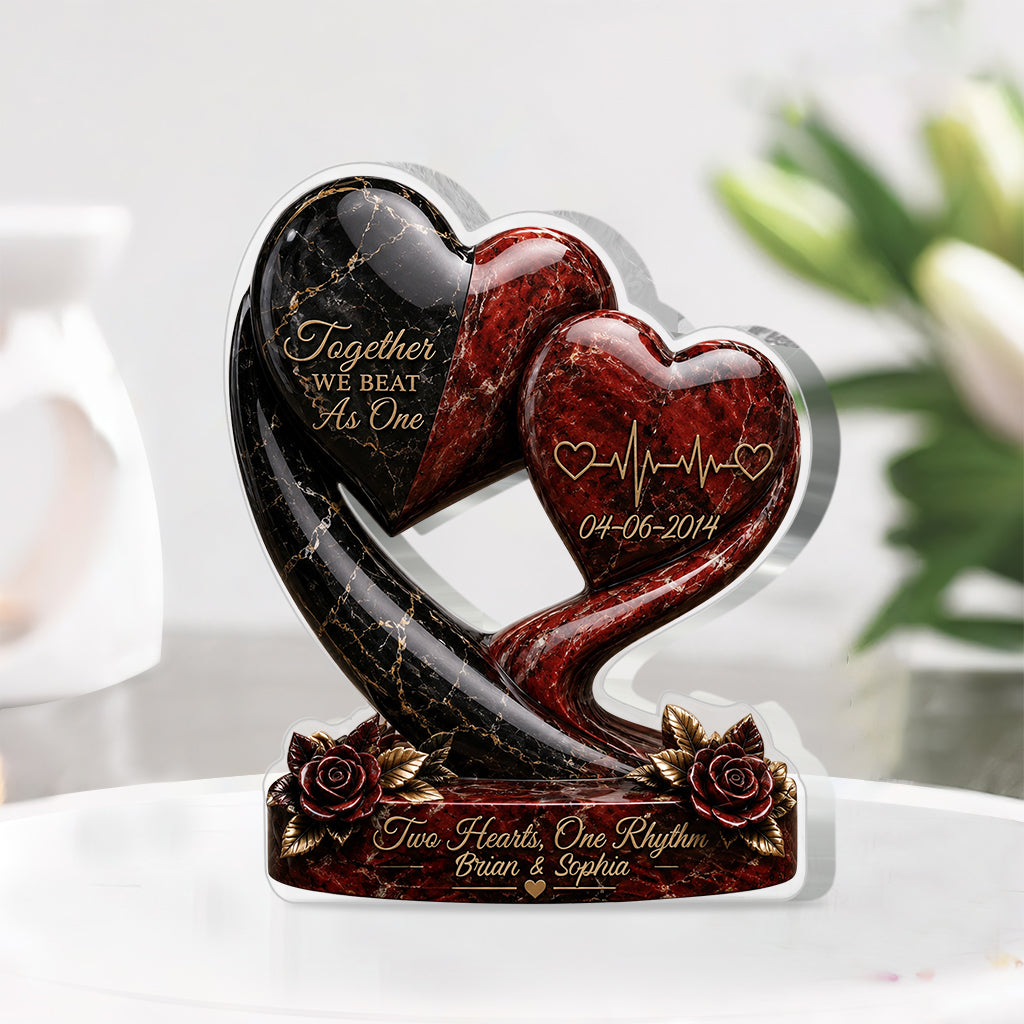 Together We Beast As One - Personalized Couple Custom Shaped Acrylic Plaque