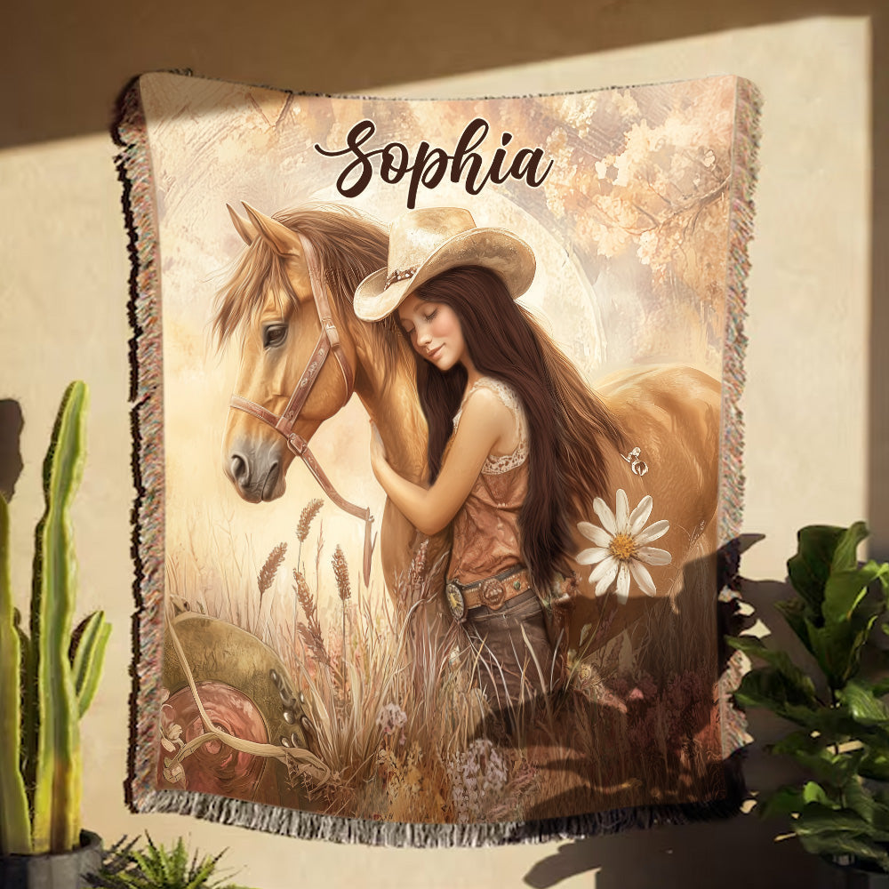 Horse Lovers - Personalized Horse Woven Blanket