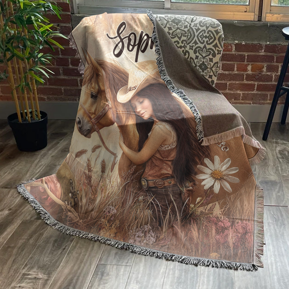 Horse Lovers - Personalized Horse Woven Blanket