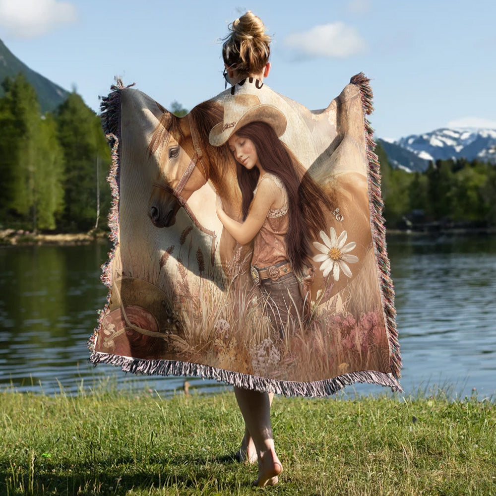 Horse Lovers - Personalized Horse Woven Blanket
