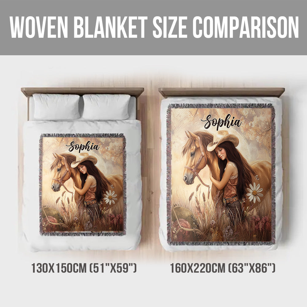 Horse Lovers - Personalized Horse Woven Blanket