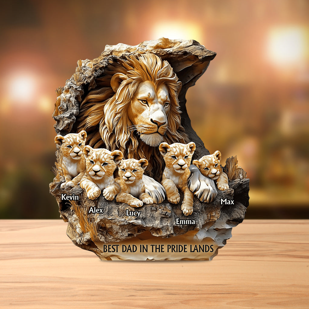 Papa Lion - Personalized Father Custom Shaped Acrylic Plaque