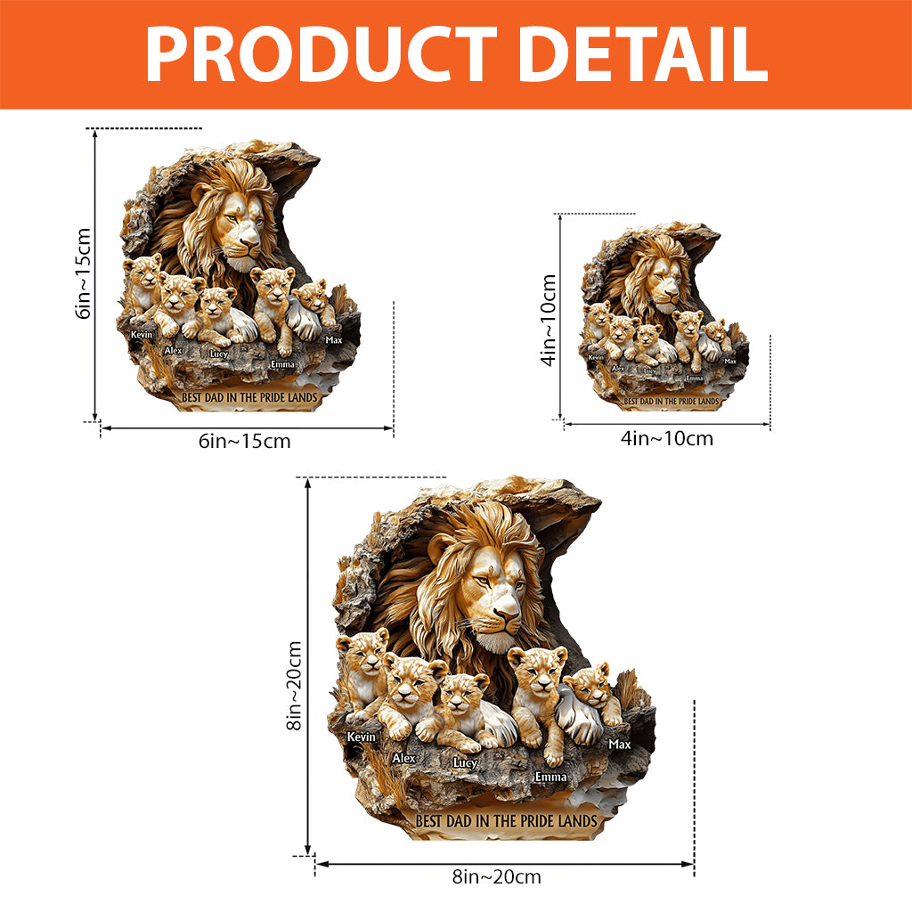 Papa Lion - Personalized Father Custom Shaped Acrylic Plaque