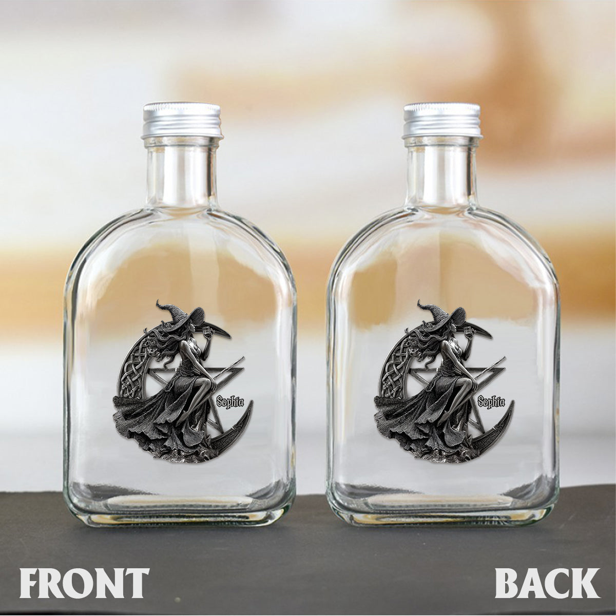 Witch Way To The Wiskey - Personalized Witch Whiskey Bottle & Glass