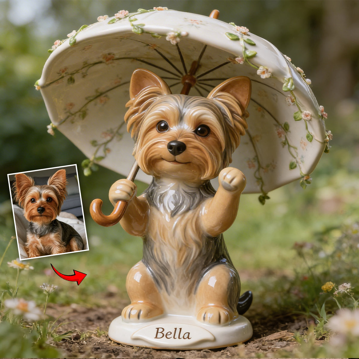 Custom Any Photo Holding Umbrella Garden Decoration - Personalized Dog Acrylic Garden Sign/ Acrylic Plaque Sign