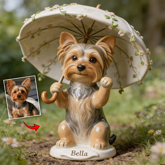 Custom Any Photo Holding Umbrella Garden Decoration - Personalized Dog Acrylic Garden Sign/ Acrylic Plaque Sign