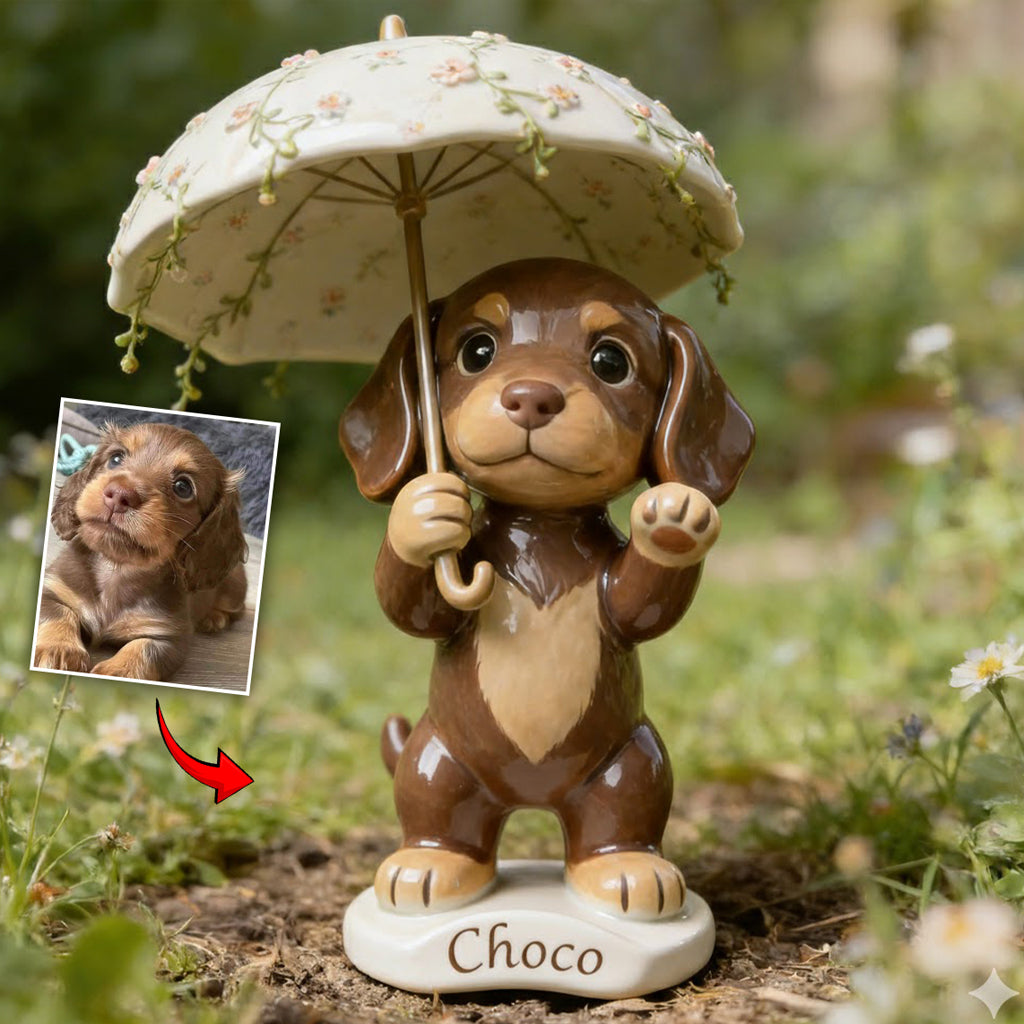 Custom Any Photo Holding Umbrella Garden Decoration - Personalized Dog Acrylic Garden Sign/ Acrylic Plaque Sign