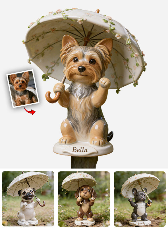 Custom Any Photo Holding Umbrella Garden Decoration - Personalized Dog Acrylic Garden Sign/ Acrylic Plaque Sign