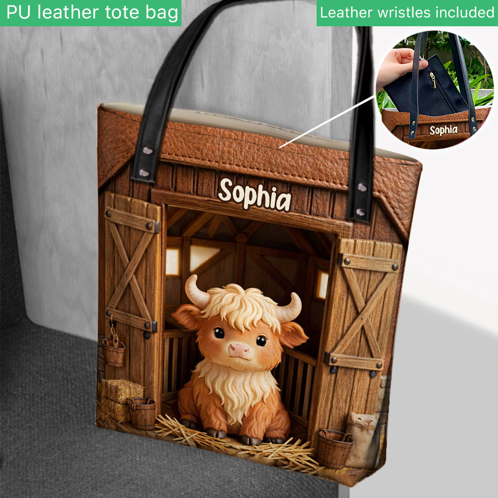 Cute Cow - Personalized Highland Cow Tote Bag