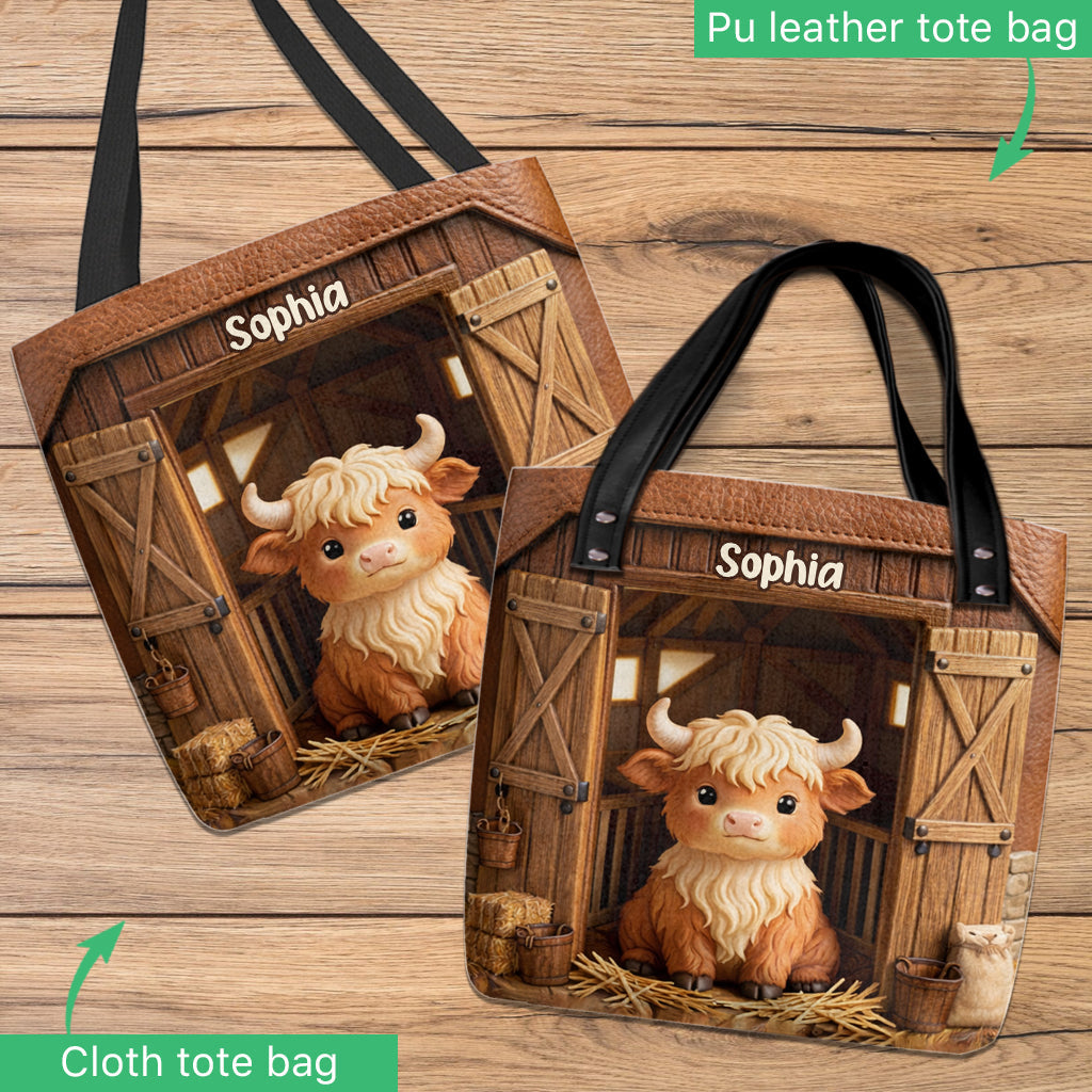 Cute Cow - Personalized Highland Cow Tote Bag