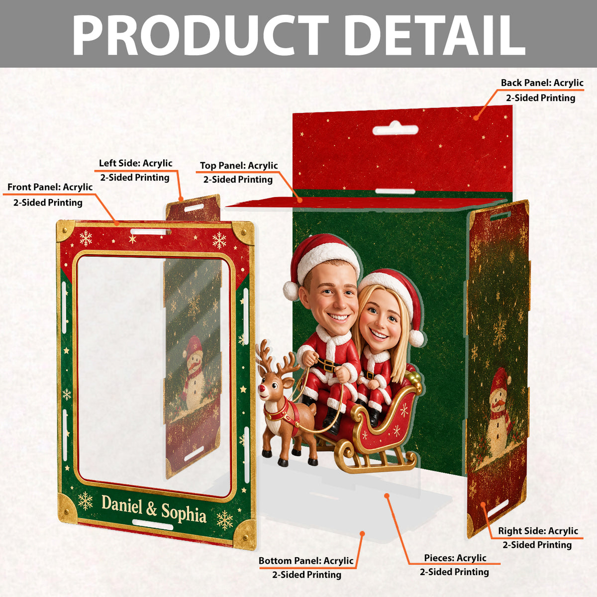 We're In a Sleigh - Personalized Couple Acrylic Box Ornament