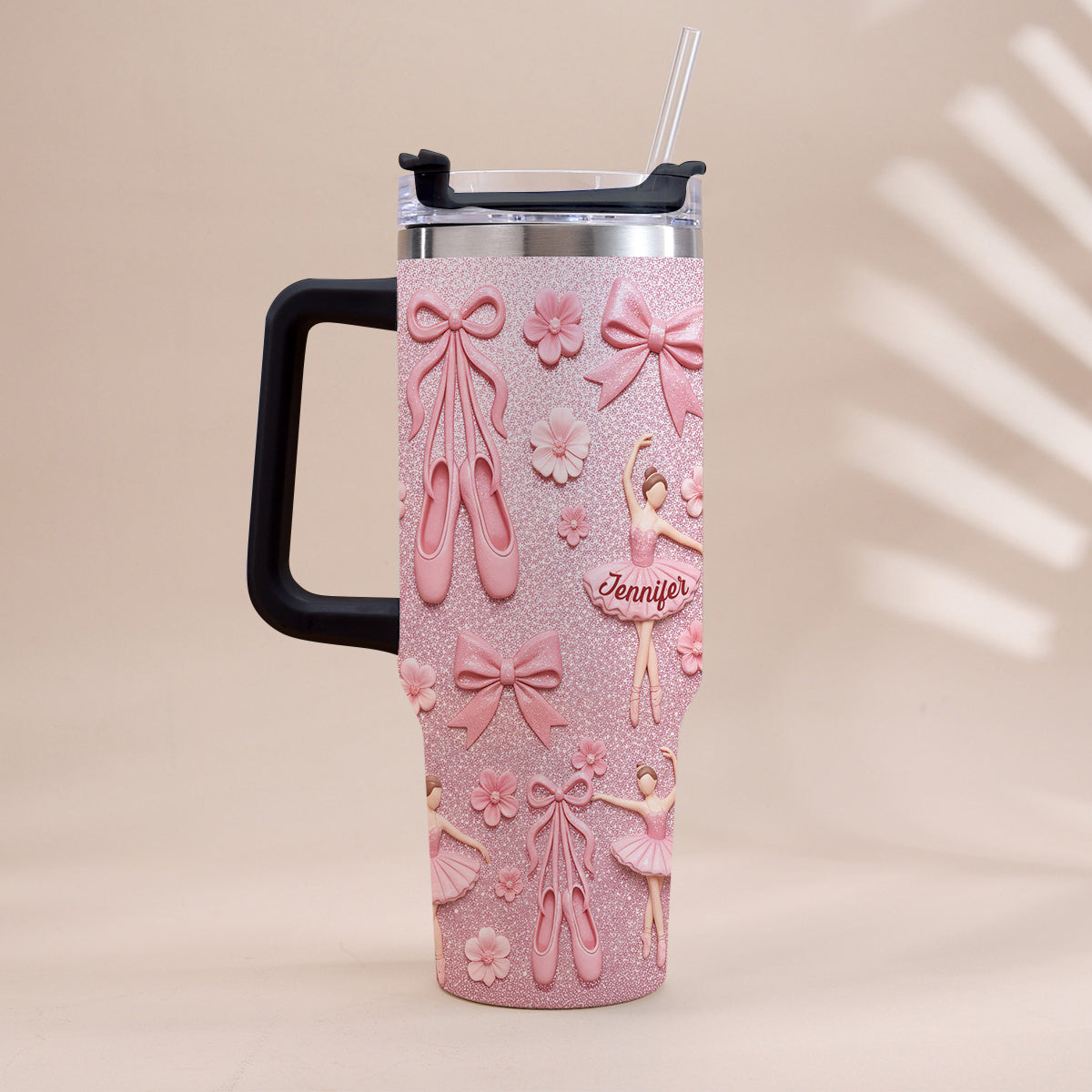 Lover Ballet - Personalized Ballet Tumbler With Handle