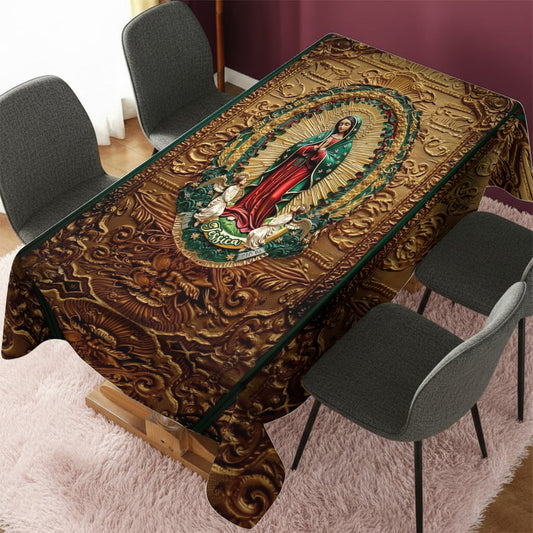 Our Lady Of Guadalupe - Personalized Christian Table Cloth Cover