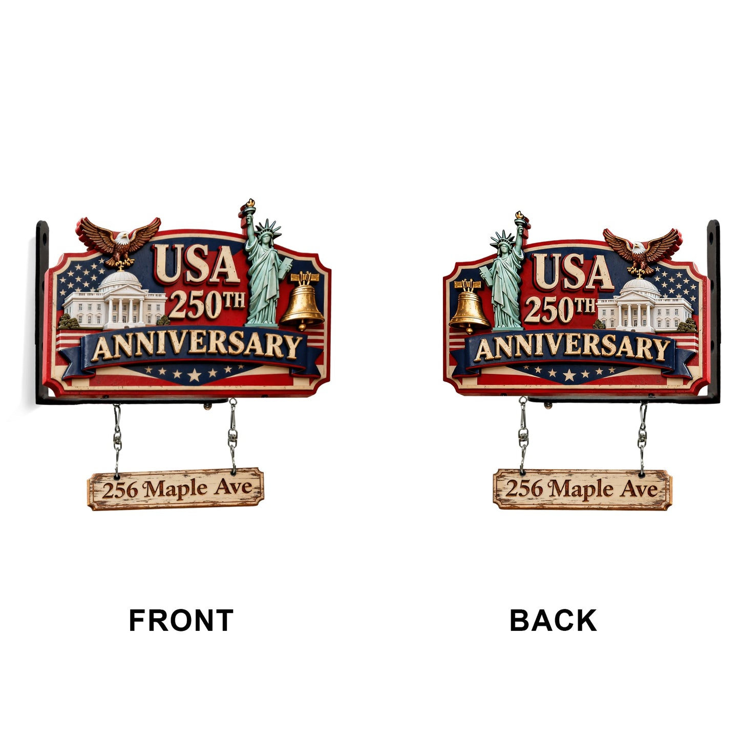 Happy 250 Anniversary Of USA - Personalized Patriot Wooden Wall Mount Sign