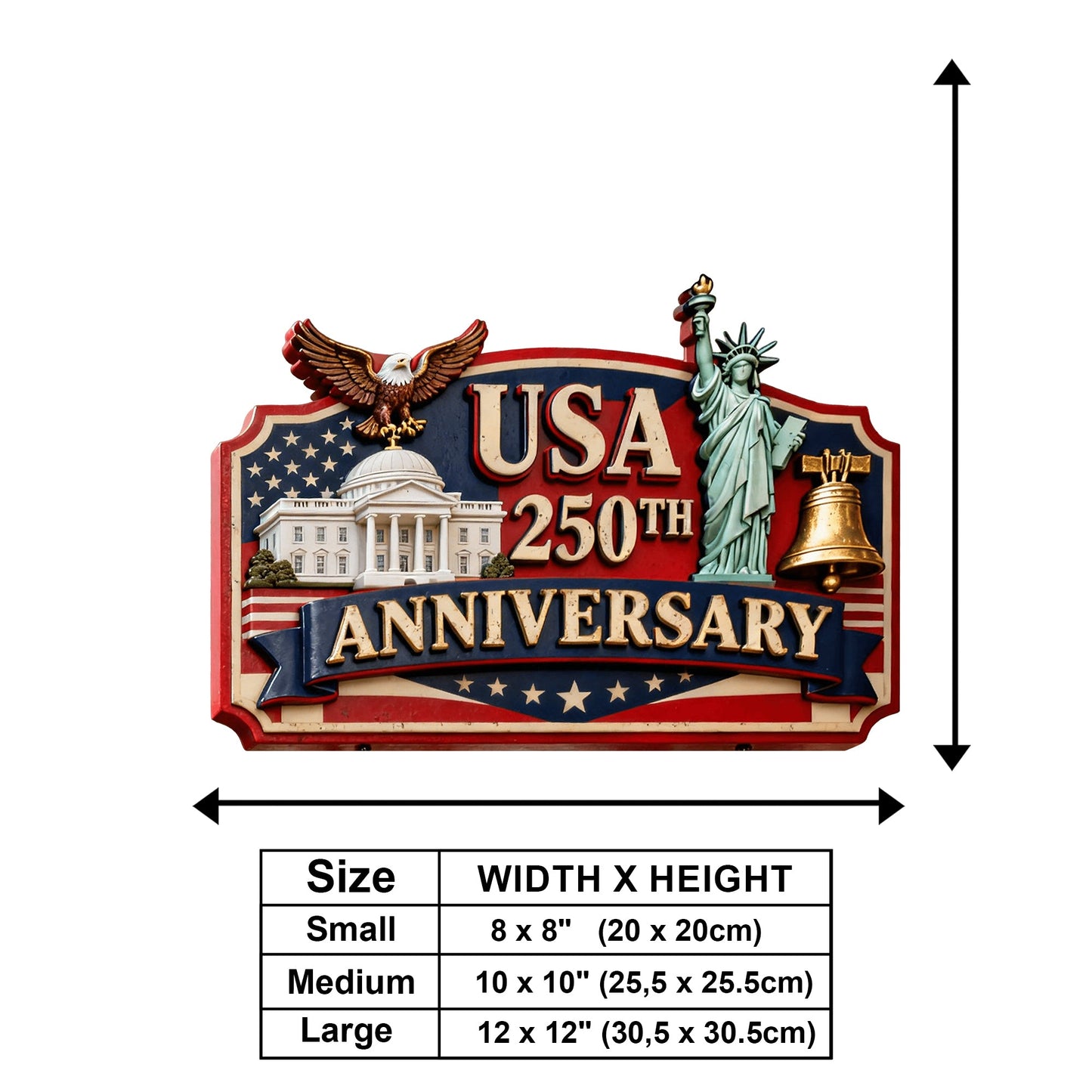 Happy 250 Anniversary Of USA - Personalized Patriot Wooden Wall Mount Sign