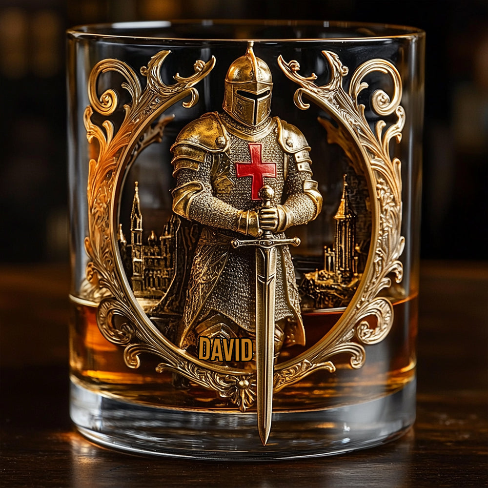 Knight Of God - Personalized Christian Whiskey Glass