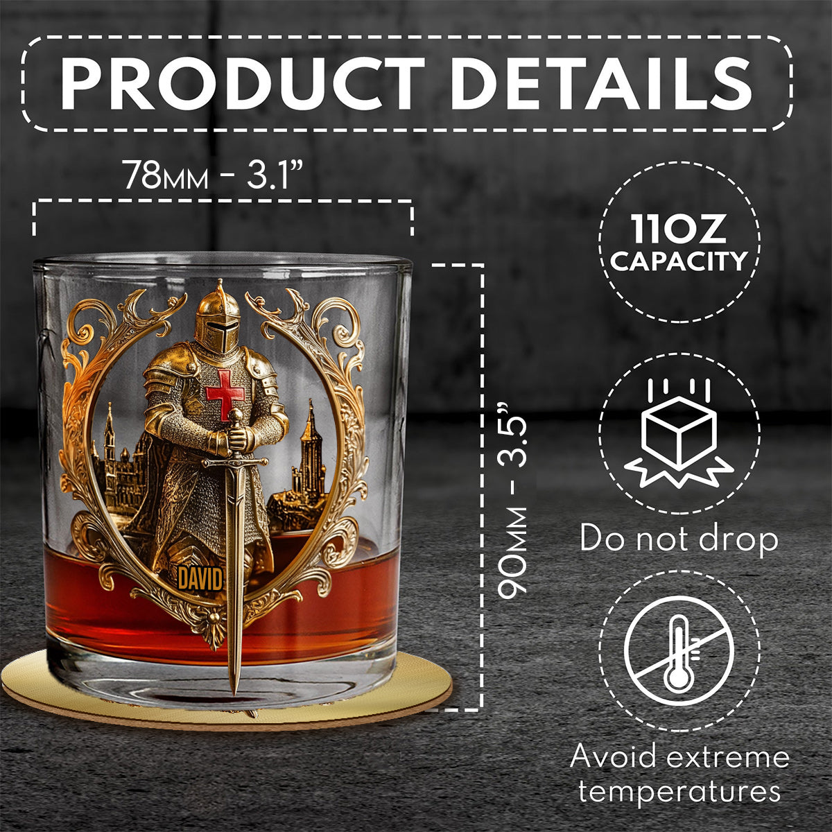 Knight Of God - Personalized Christian Whiskey Glass