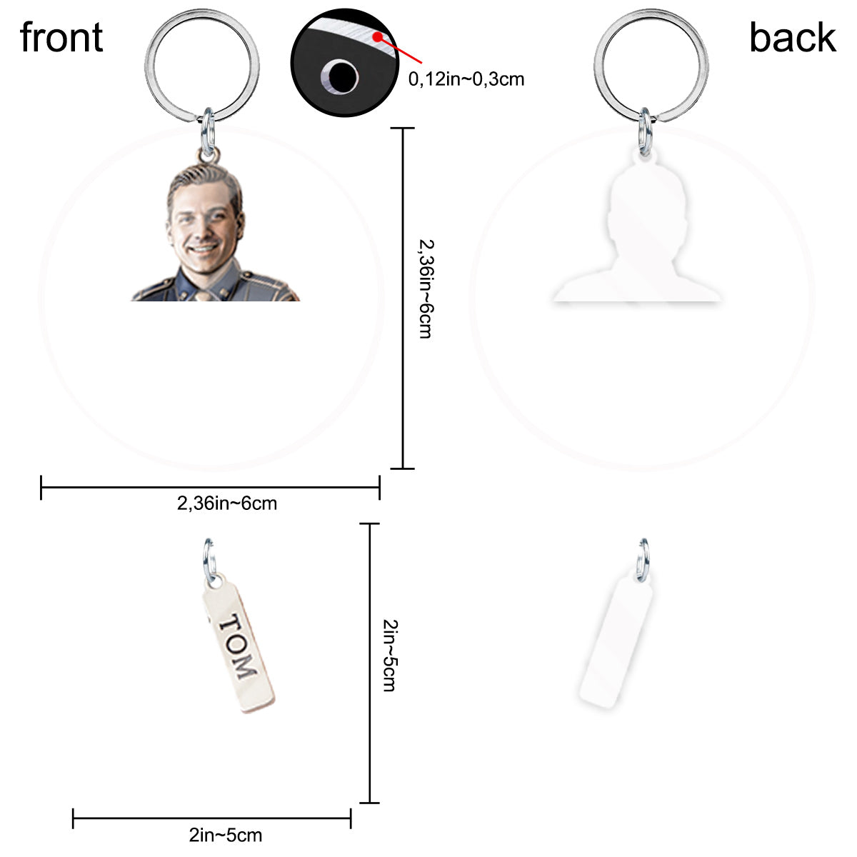 Custom Job Keychain - Personalized Police Officer Keychain With Charms