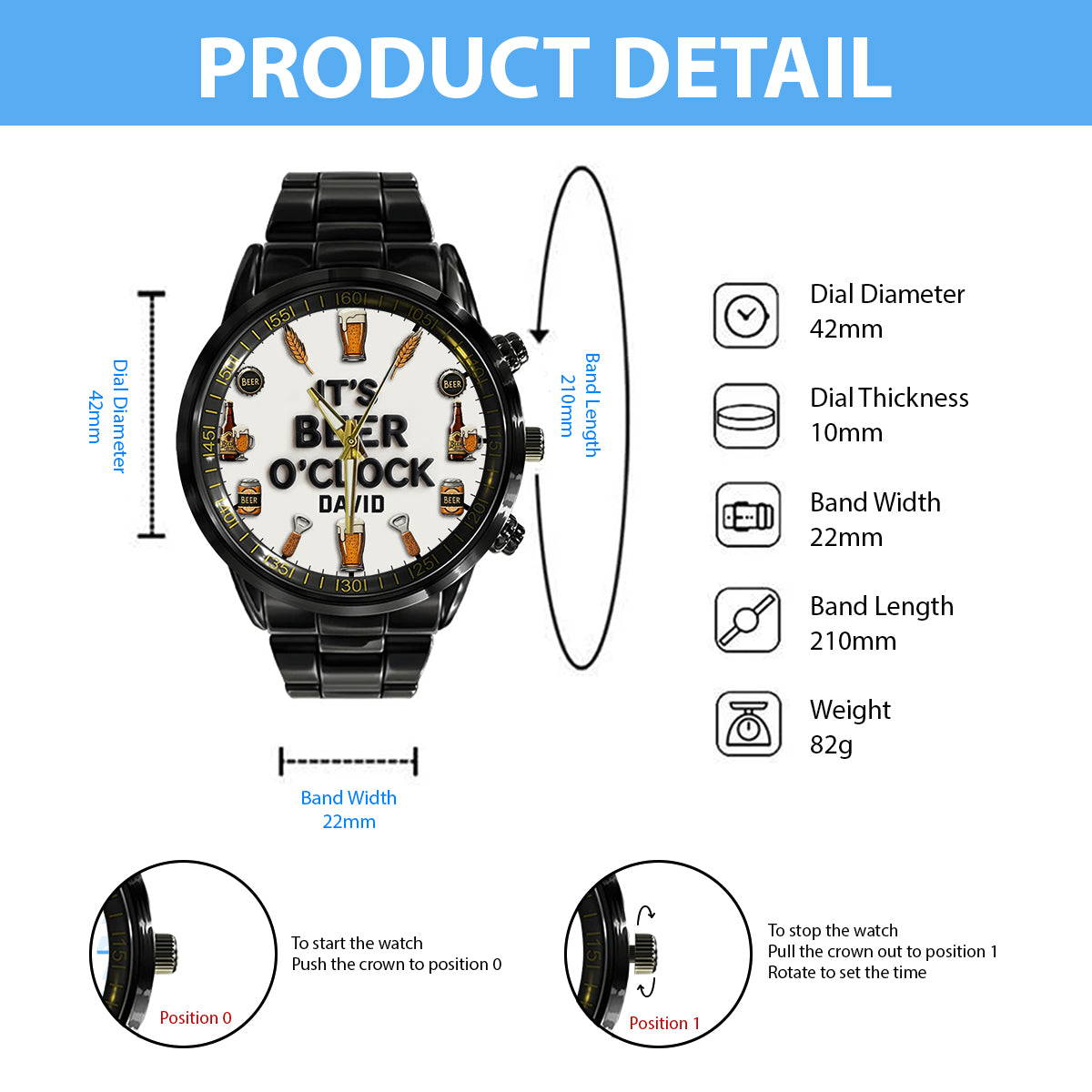 It's Beer Time - Personalized Beer Women Hand Watch
