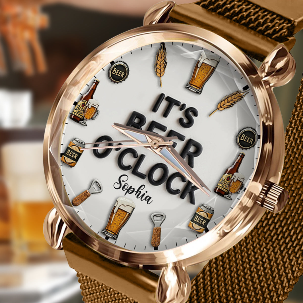 It's Beer Time - Personalized Beer Women Hand Watch