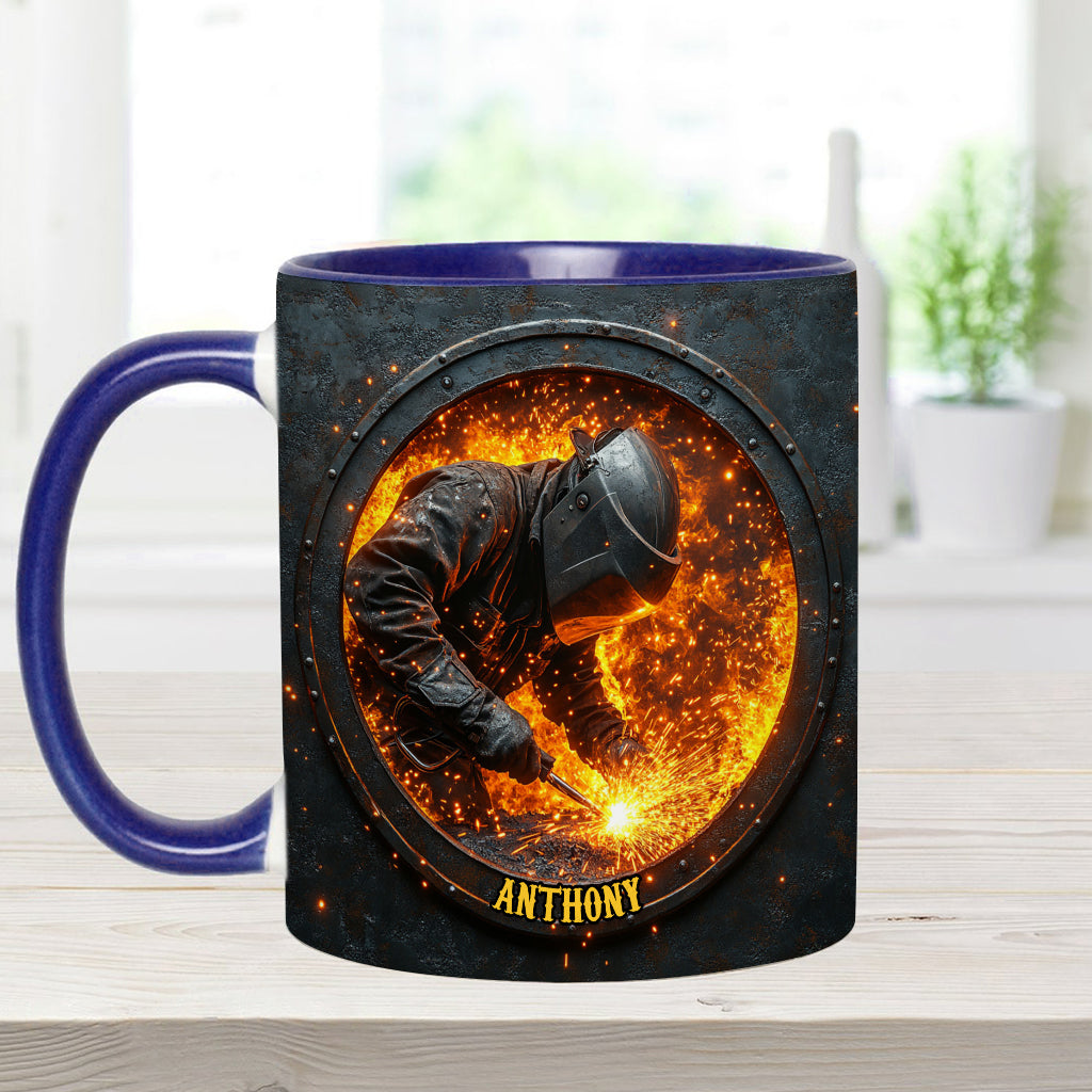 Gift For Welder Man - Personalized Welder Accent Mug