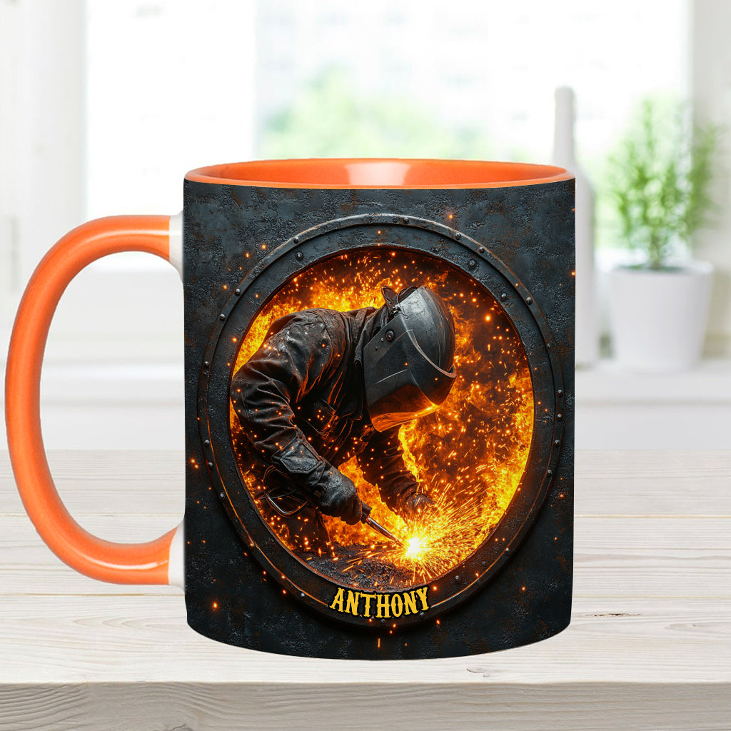 Gift For Welder Man - Personalized Welder Accent Mug