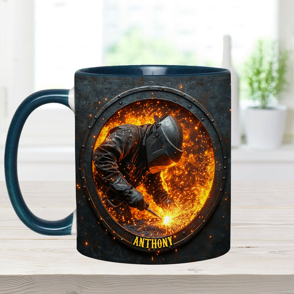 Gift For Welder Man - Personalized Welder Accent Mug