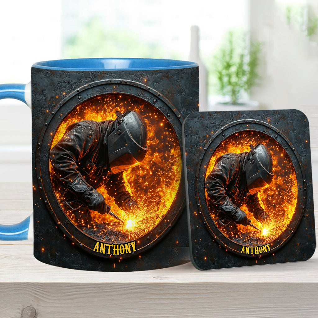 Gift For Welder Man - Personalized Welder Accent Mug