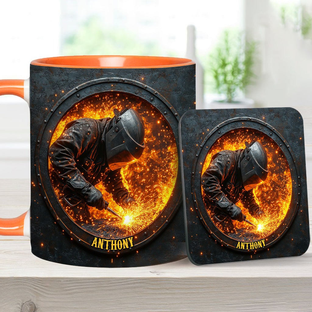 Gift For Welder Man - Personalized Welder Accent Mug