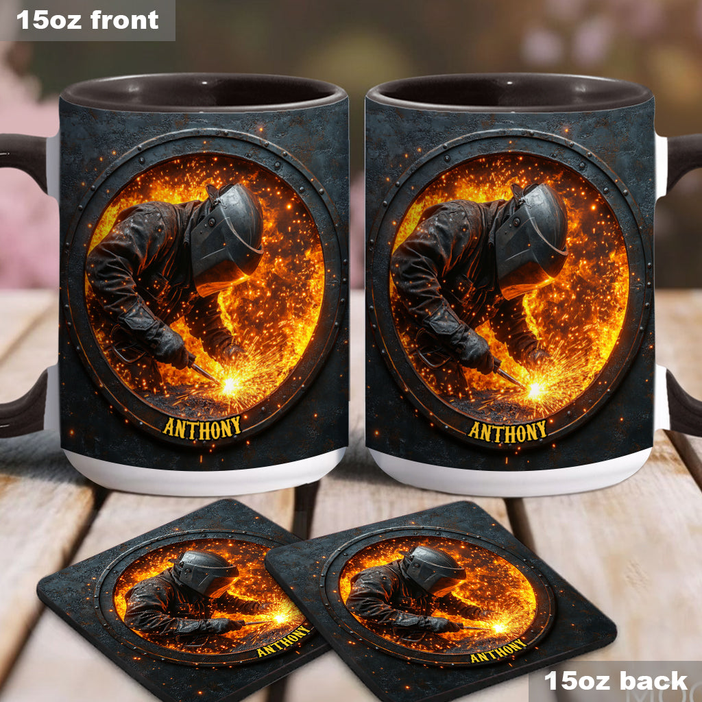 Gift For Welder Man - Personalized Welder Accent Mug