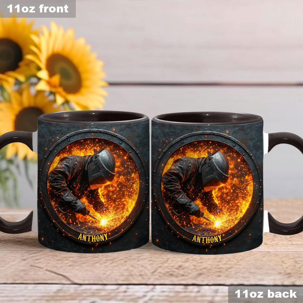 Gift For Welder Man - Personalized Welder Accent Mug