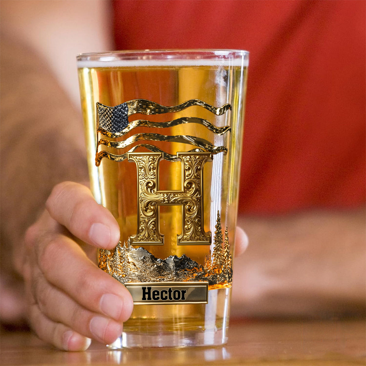 Alphabet Initial For Beer Lovers - Personalized Whisky Beer Glass