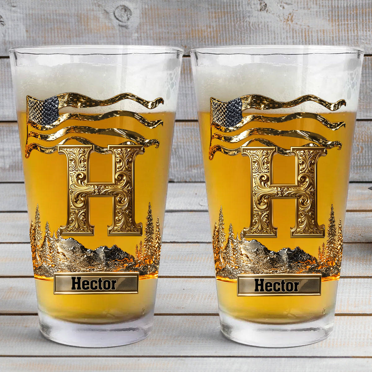 Alphabet Initial For Beer Lovers - Personalized Whisky Beer Glass