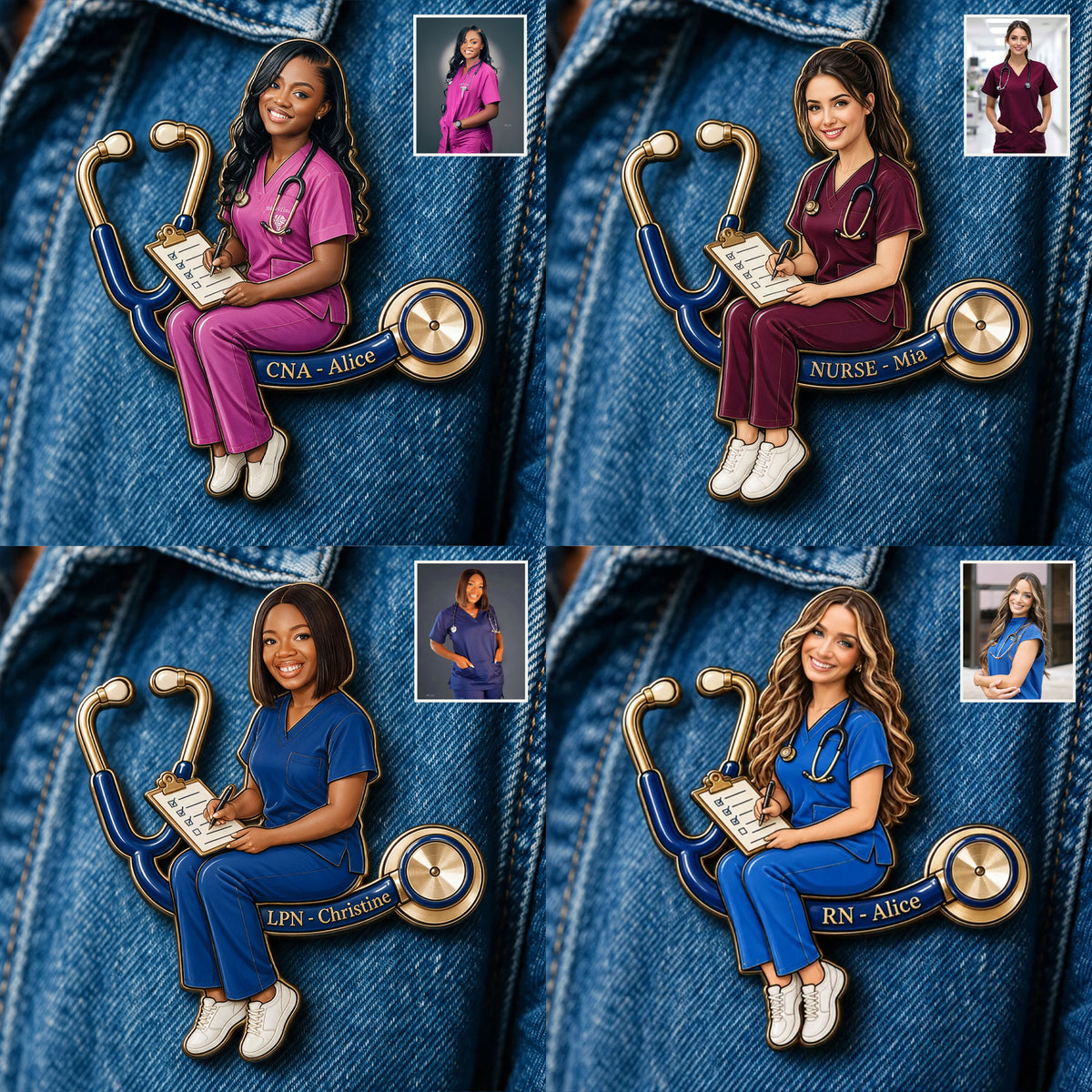 Best Nurse Ever - Personalized Nurse 3D Embossed Enamel Pin